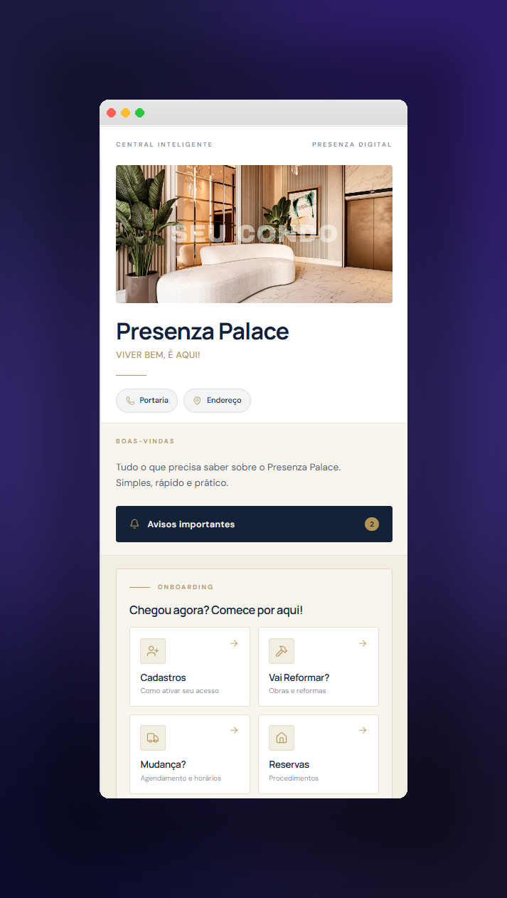 Presenza App — Central Inteligente